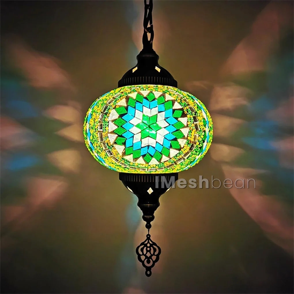 3 Globes Turkish Mosaic Lamp Chandelier Moroccan Hanging Light Fixtures Handmade Swag Light Exotic and Oriental Home Decor Light