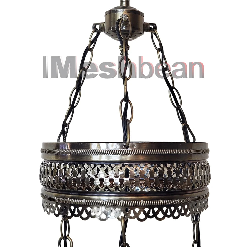 3 Globes Turkish Mosaic Lamp Chandelier Moroccan Hanging Light Fixtures Handmade Swag Light Exotic and Oriental Home Decor Light
