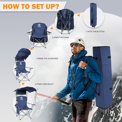 Folding Camping Chair with Adjustable Sunshade