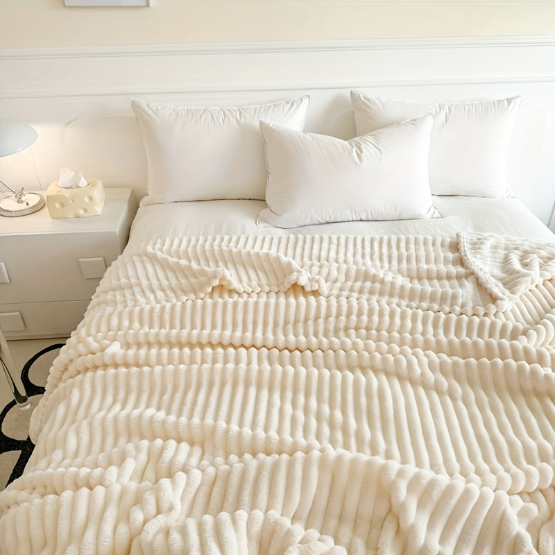 Extra Large Thick Flannel Blanket Soft Faux Rabbit Fur Throw