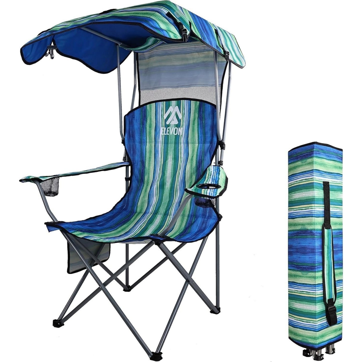 Folding Camping Chair with Adjustable Sunshade
