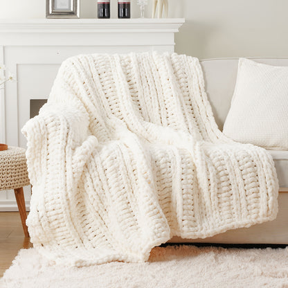 Handmade Chunky Chenille Throw Blanket 50 x 60