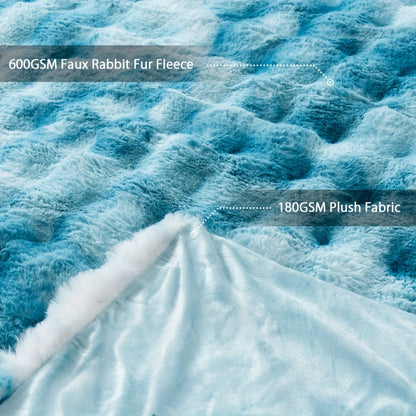 Faux Rabbit Fur Could Throw Blanket For Bed, Thick & Warm Bed Blankets For All Seasons