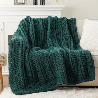 Handmade Chunky Chenille Throw Blanket 50 x 60
