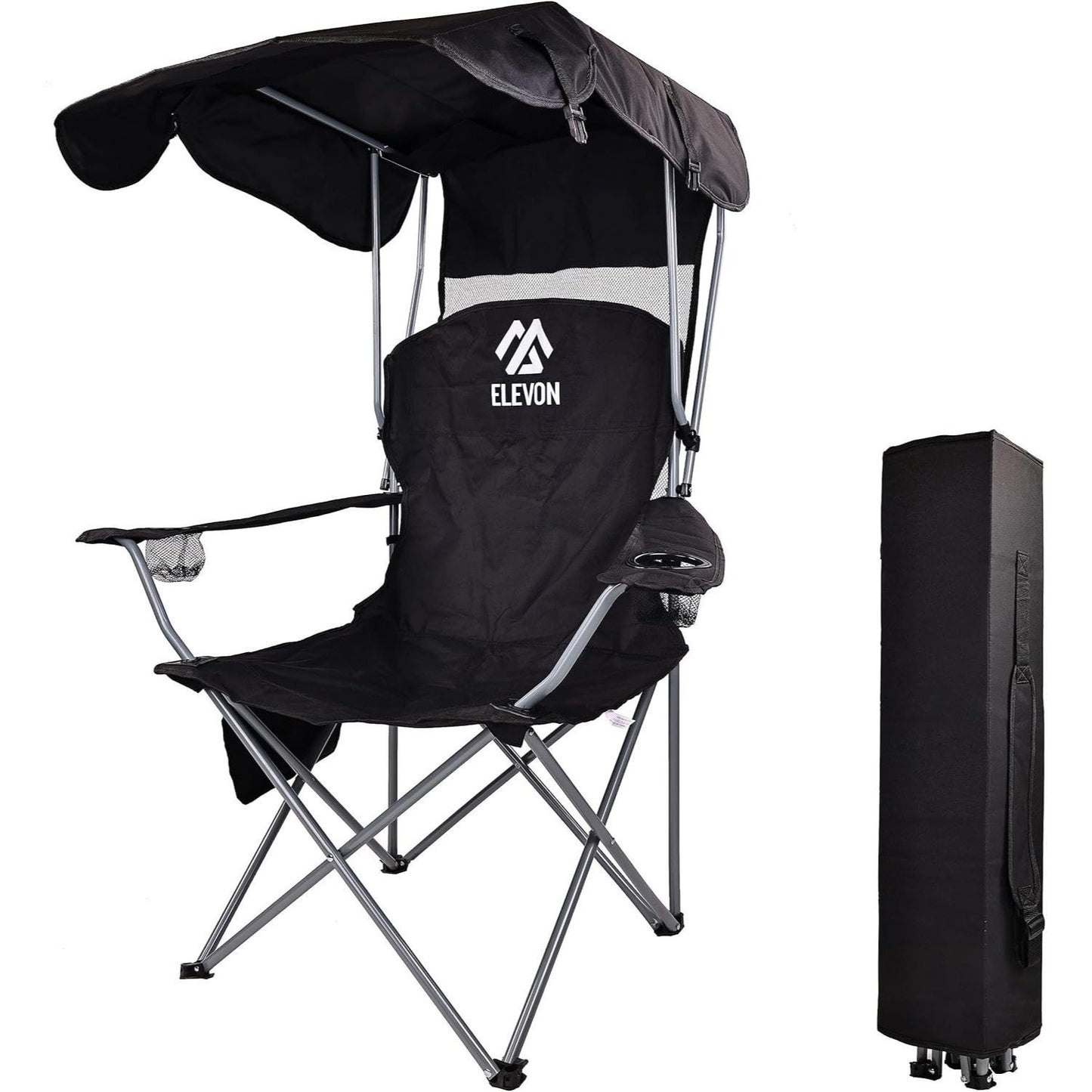 Folding Camping Chair with Adjustable Sunshade