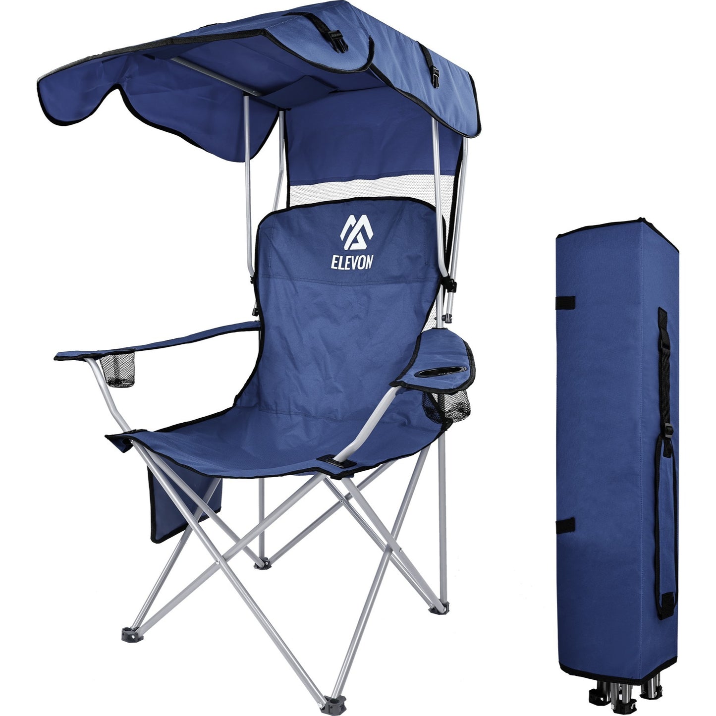 Folding Camping Chair with Adjustable Sunshade
