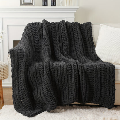 Handmade Chunky Chenille Throw Blanket 50 x 60