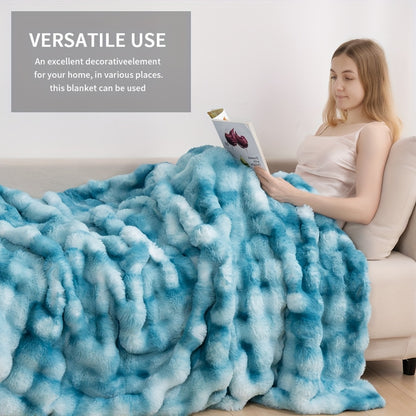 Faux Rabbit Fur Could Throw Blanket For Bed, Thick & Warm Bed Blankets For All Seasons