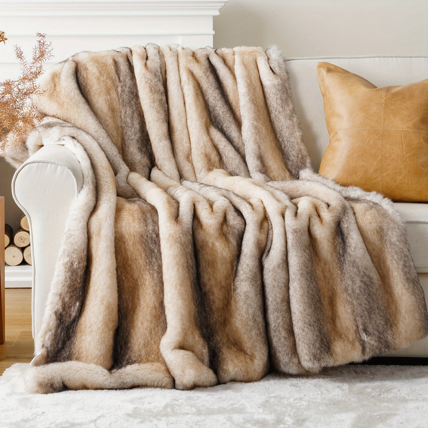 Luxury Shaggy Faux Fur Throw Blanket