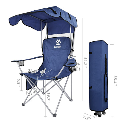 Folding Camping Chair with Adjustable Sunshade