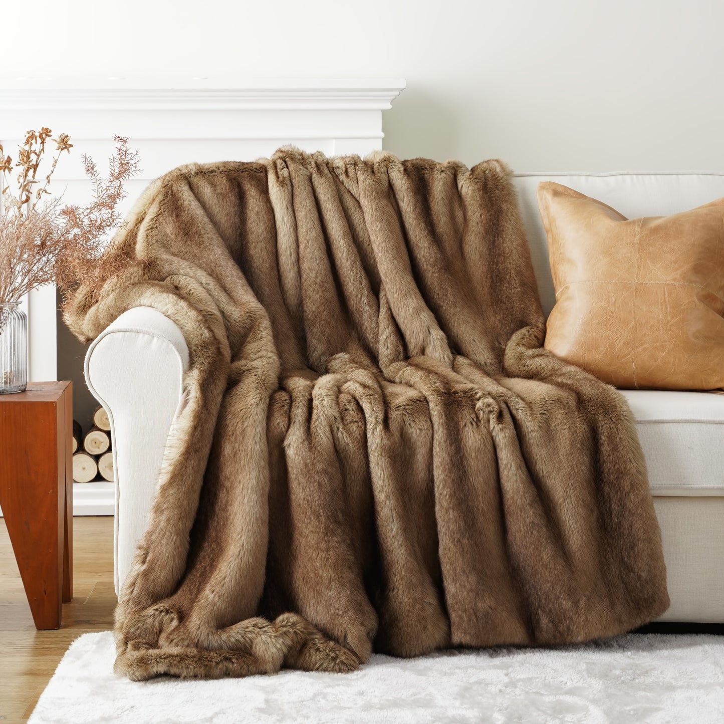Luxury Shaggy Faux Fur Throw Blanket