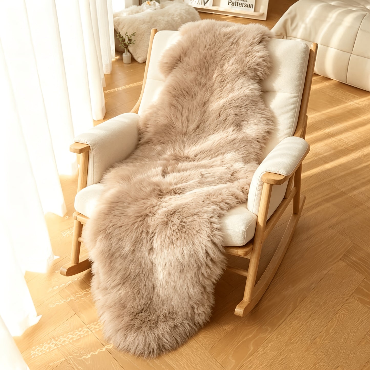 Faux sheepskin cushion product image 4