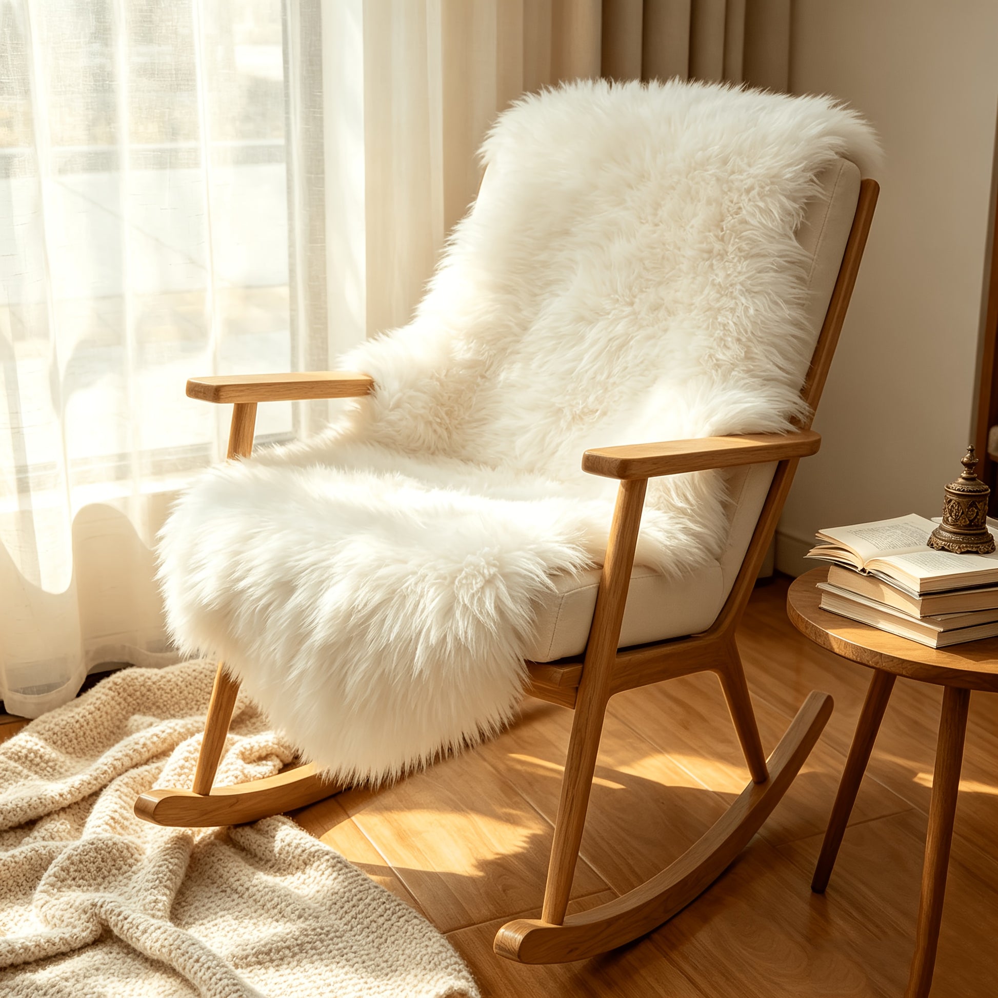 Faux sheepskin cushion product image 5