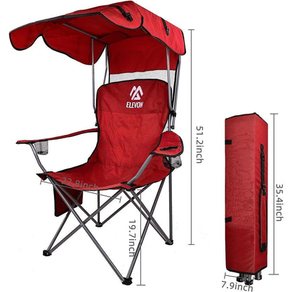 Folding Camping Chair with Adjustable Sunshade