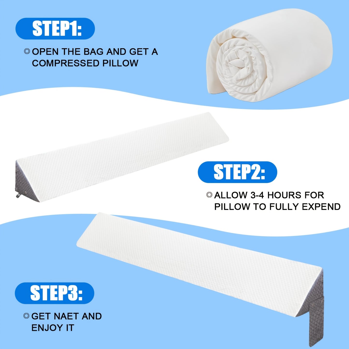 Bed Wedge Gap Filler Pillow – Triangular Headboard & Mattress Wedge
