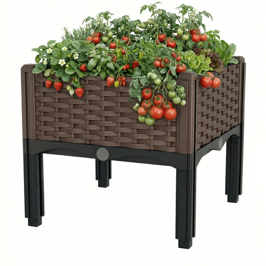 Elevated Raised Garden Bed Planter Box with Drainage System – Modular & Freely Combinable, Indoor/Outdoor