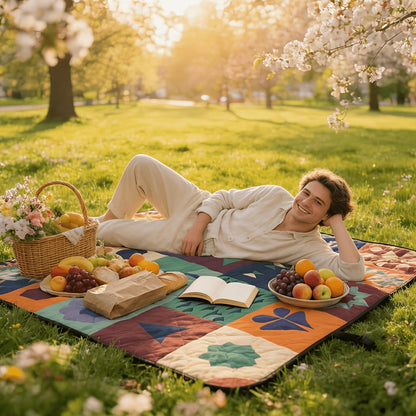 Waterproof Picnic Blanket – Foldable Outdoor Mat with PEVA Bottom for Beach, Camping & Park