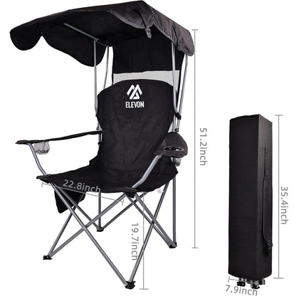 Folding Camping Chair with Adjustable Sunshade