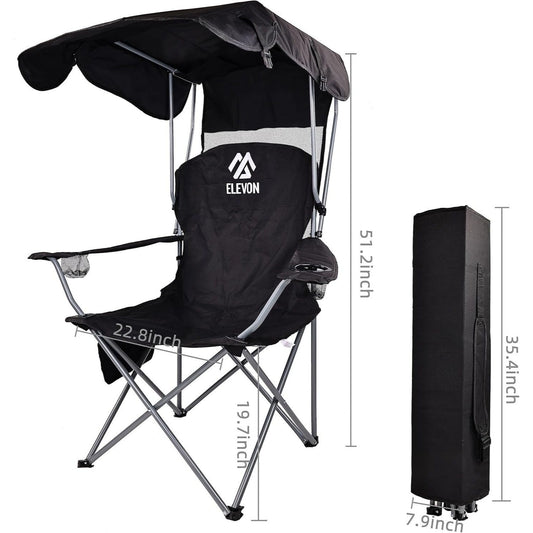 Folding Camping Chair with Adjustable Sunshade