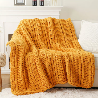 Handmade Chunky Chenille Throw Blanket 50 x 60