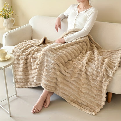 Extra Large Thick Flannel Blanket Soft Faux Rabbit Fur Throw