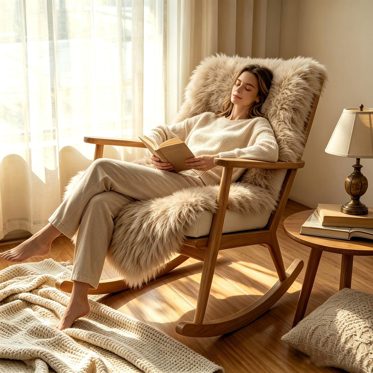 Faux sheepskin cushion product image 8