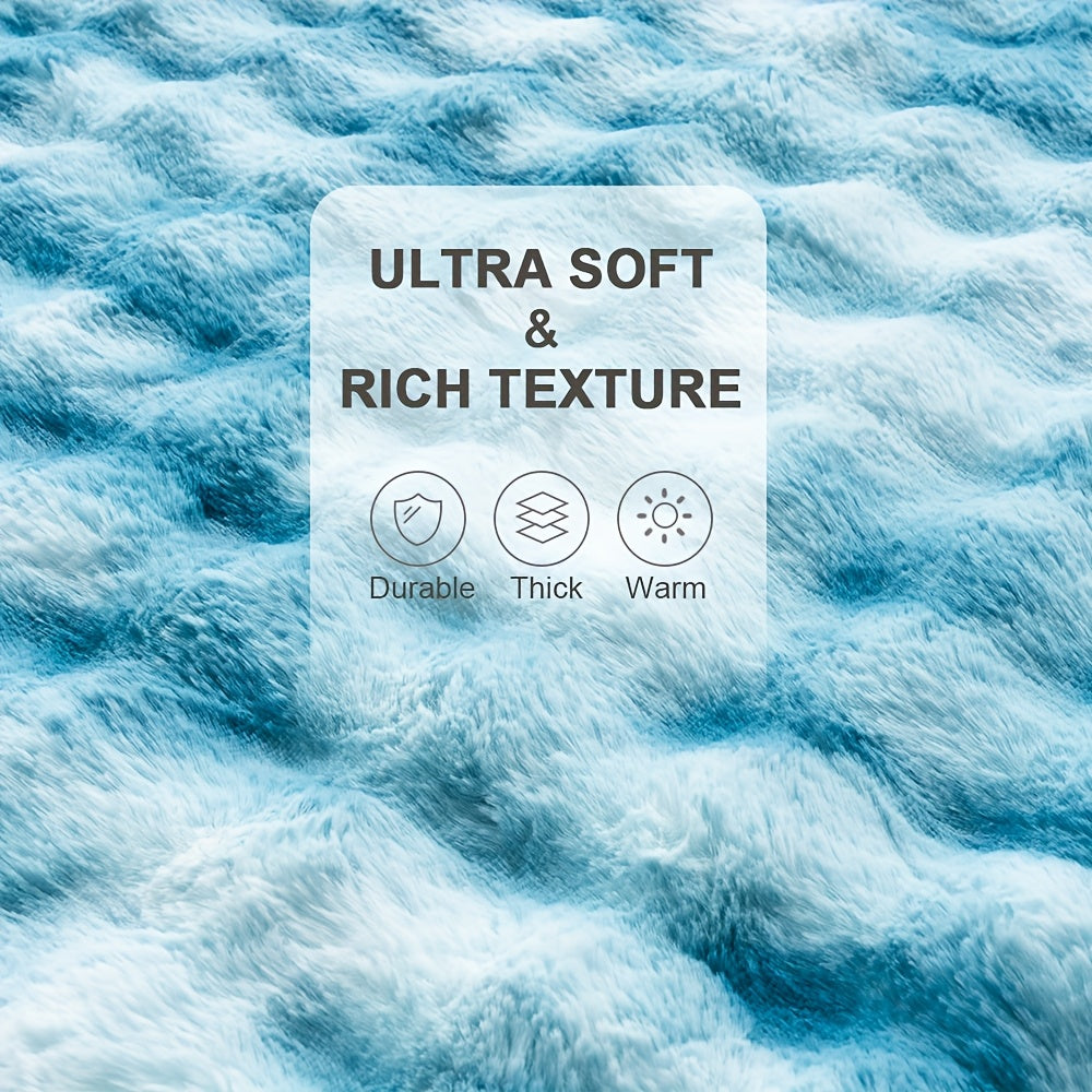 Faux Rabbit Fur Could Throw Blanket For Bed, Thick & Warm Bed Blankets For All Seasons