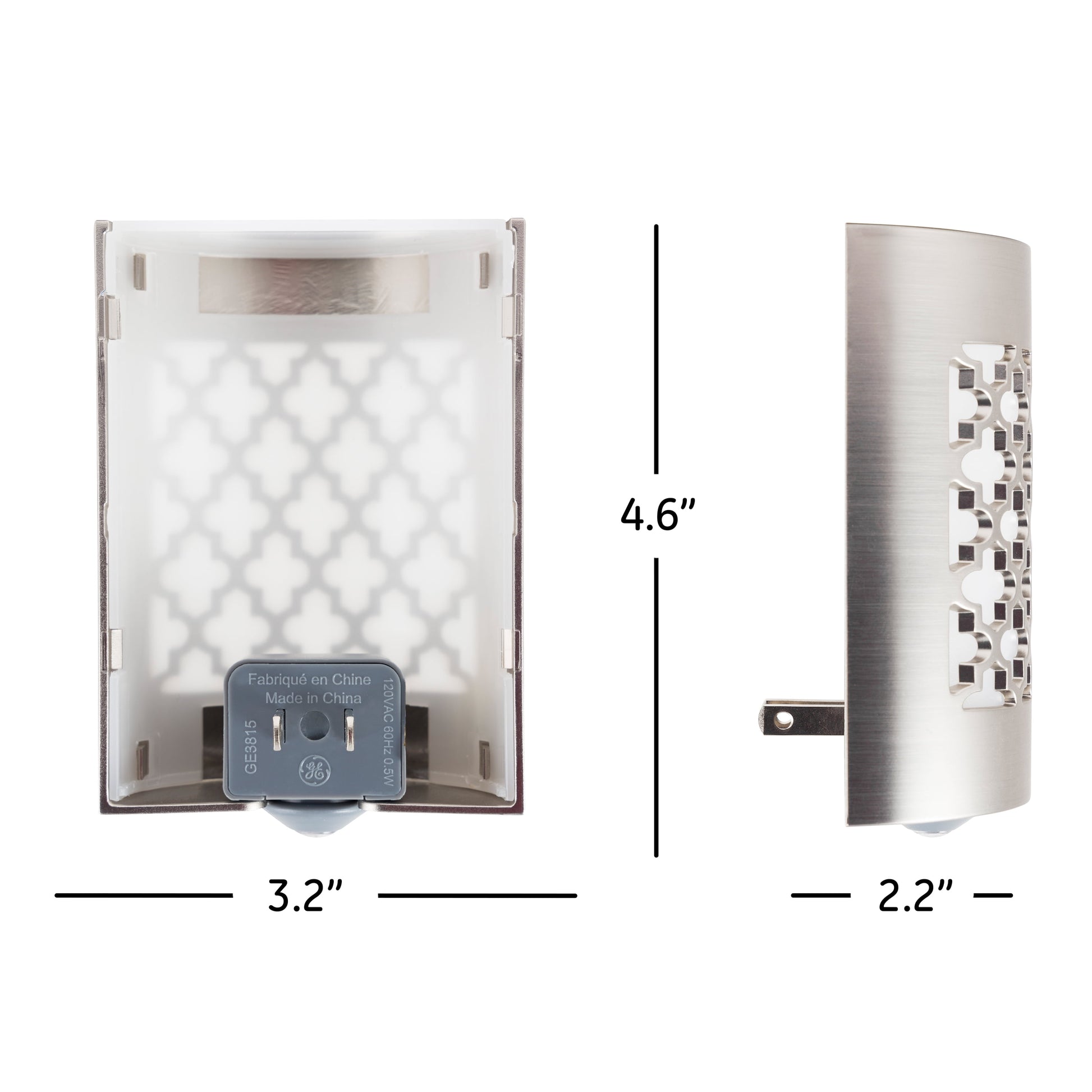 GE Coverlite LED Night Light, 4-Pack, Plug-In, Dusk-To-Dawn Sensor, Brushed Nickel, 48675