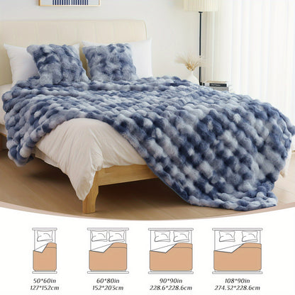 Ultra-Soft Faux Rabbit Fleece Throw Blanket – All-Season Plush Blanket