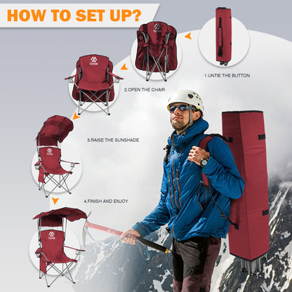 Folding Camping Chair with Adjustable Sunshade