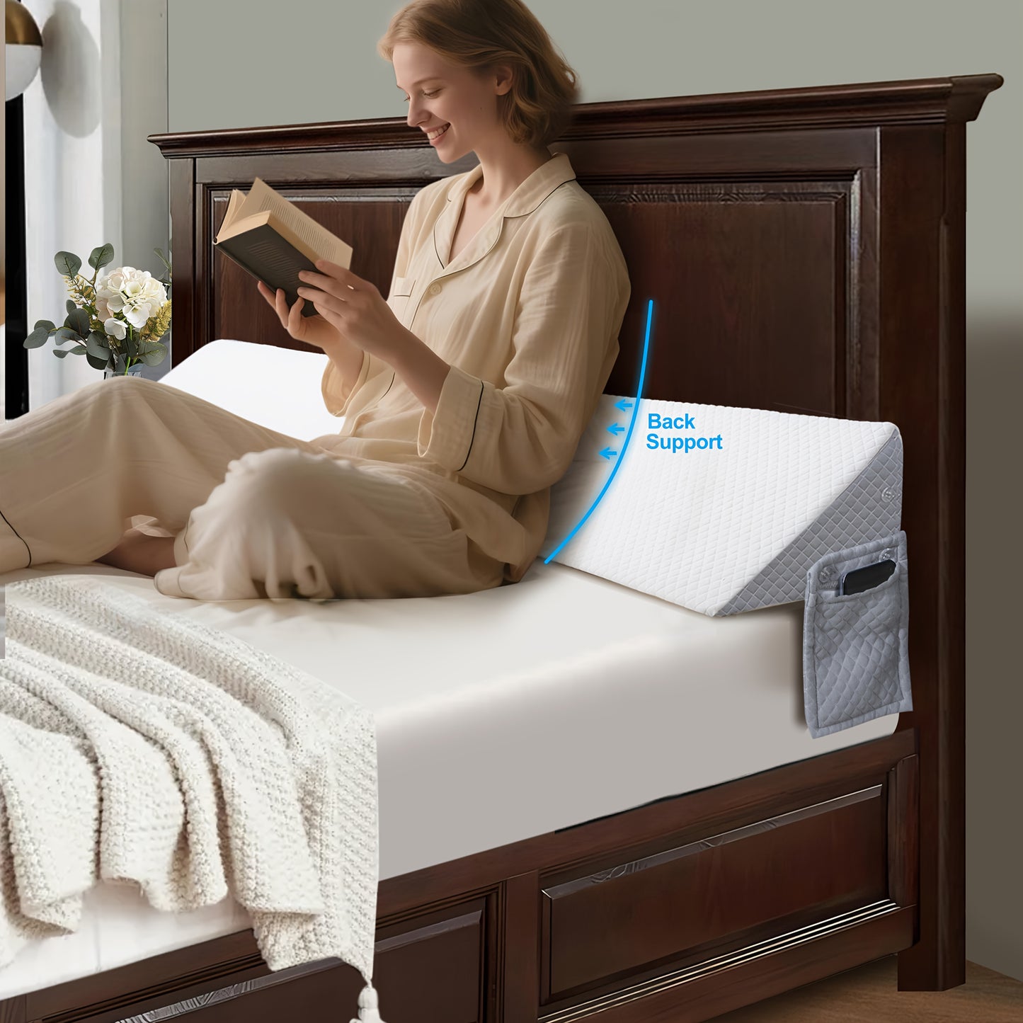 Bed Wedge Gap Filler Pillow – Triangular Headboard & Mattress Wedge