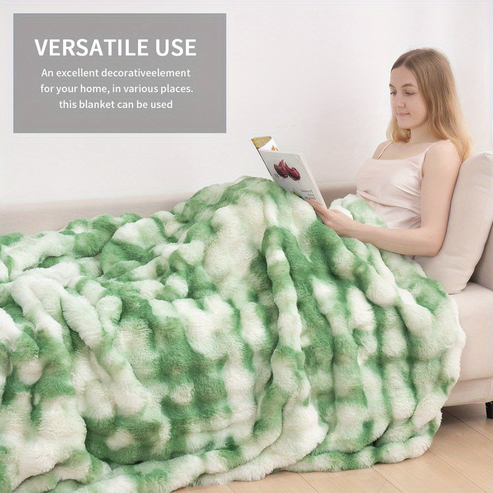 Faux Rabbit Fur Could Throw Blanket For Bed, Thick & Warm Bed Blankets For All Seasons