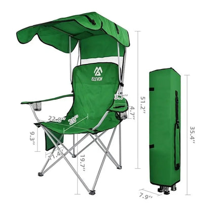 Folding Camping Chair with Adjustable Sunshade