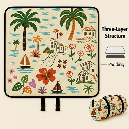 Waterproof Picnic Blanket – Foldable Outdoor Mat with PEVA Bottom for Beach, Camping & Park