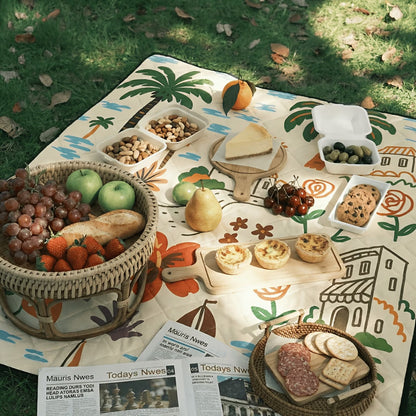 Waterproof Picnic Blanket – Foldable Outdoor Mat with PEVA Bottom for Beach, Camping & Park